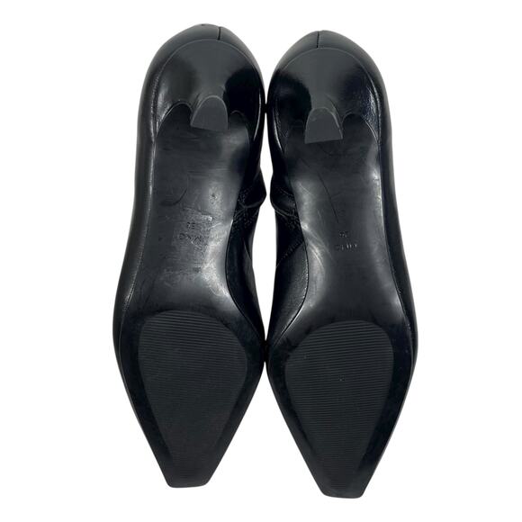 Mango MNG Square Toe Kitten Heel Leather Boots Black Size 36/ US 6 - Picture 10 of 13